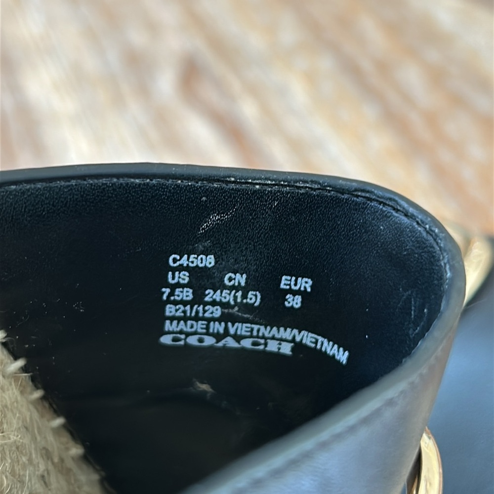 Coach Corey Black Slides with Gold Detail - Picture 12 of 17